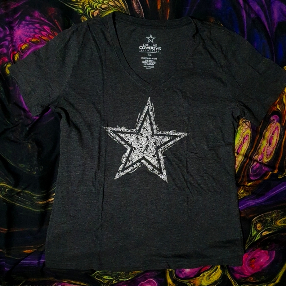 XL - Women's Authentic Dallas Cowboys NFL V-Neck Shirt